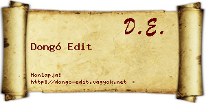 Dongó Edit névjegykártya